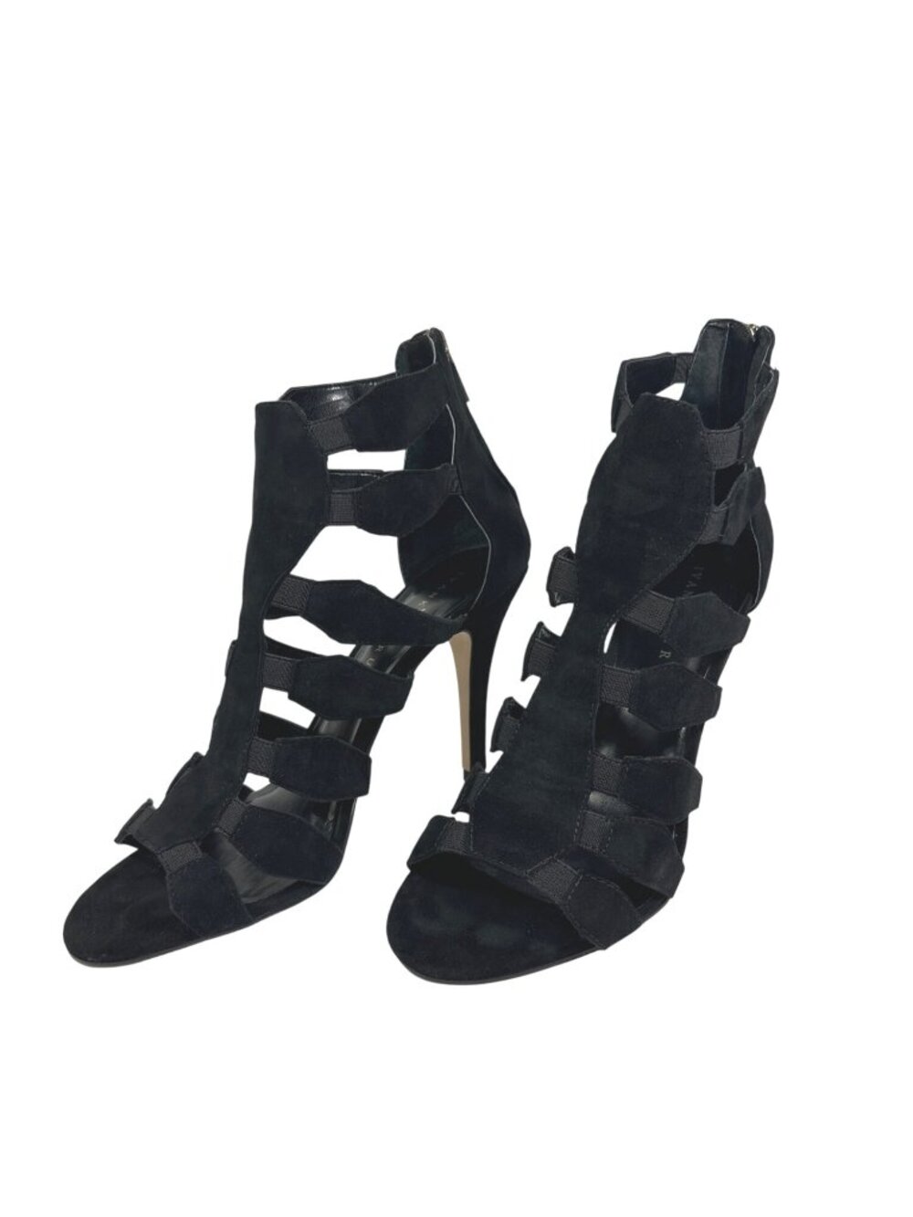 Ivanka Trump Marjory Black Open Toe Caged Booties - Marjory Stretch High-Heel 9M - Picture 7 of 13